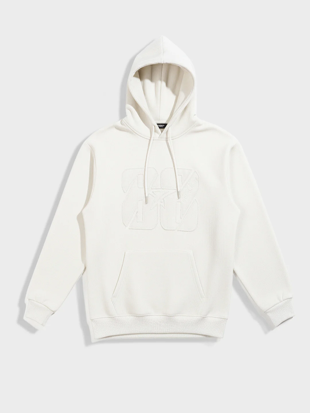 Men's Cream Oversized Fit Embroided Casual Sweatshirt - Image 4
