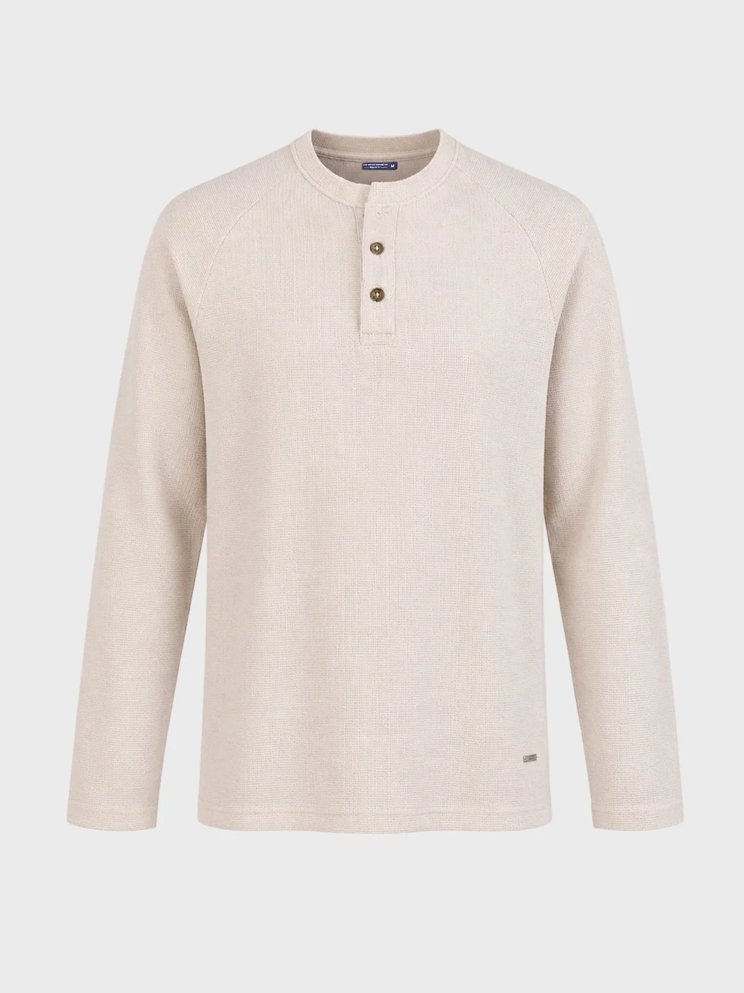 Men's Cream Regular Fit Solid Casual T-Shirt - Image 6