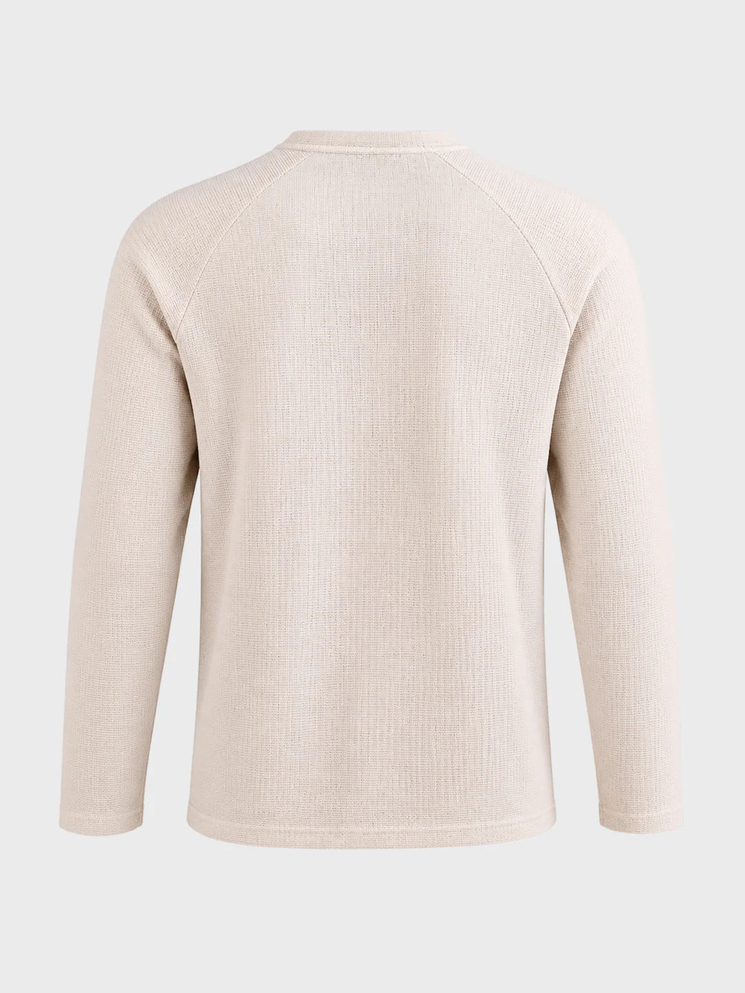 Men's Cream Regular Fit Solid Casual T-Shirt - Image 7