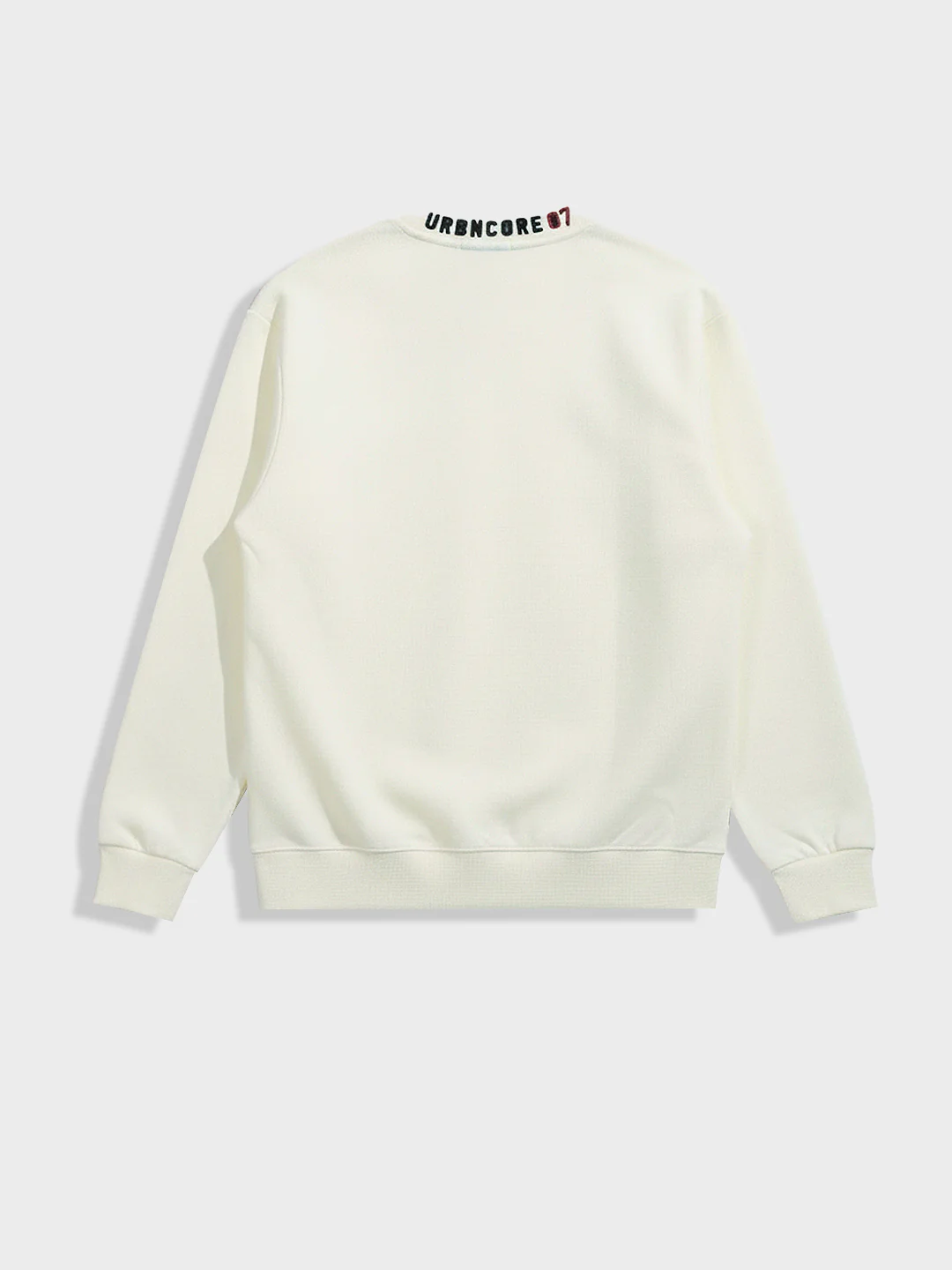 Men's Cream Relaxed Fit Embroided Casual Sweatshirt - Image 5