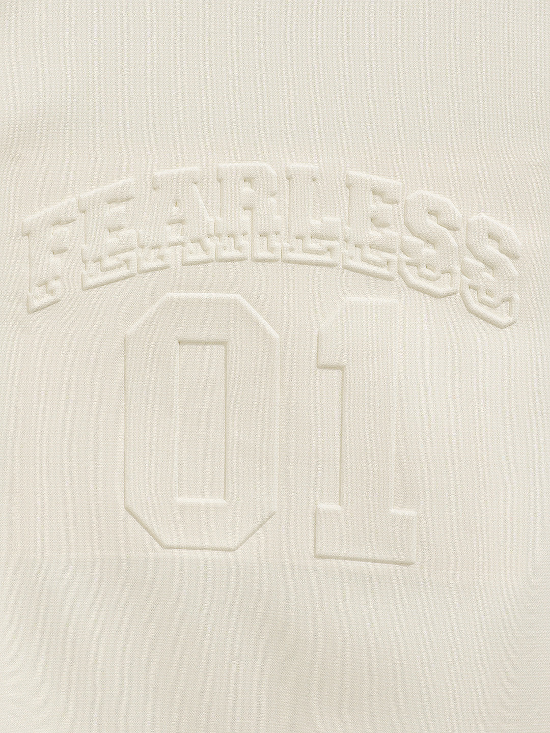 Men's Cream Relaxed Fit Embroided Casual Sweatshirt - Image 3