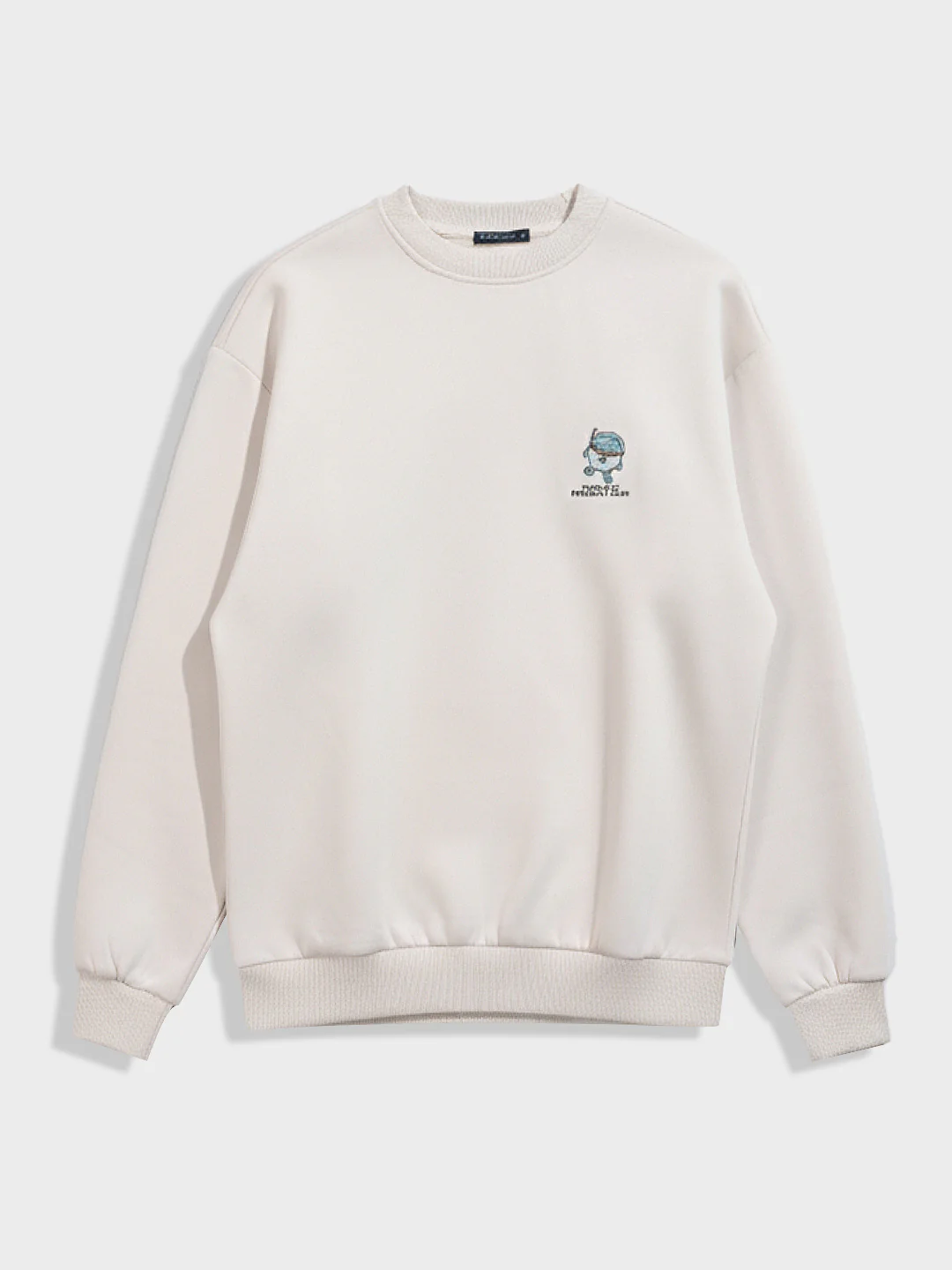Men's Cream Relaxed Fit Graphic Printed Casual Sweatshirt - Image 4