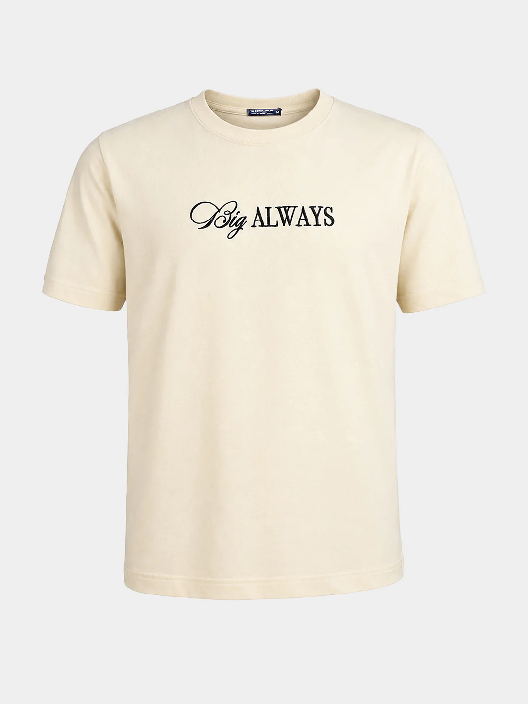 Men's Cream Relaxed Fit Graphic Printed Casual T-Shirt - Image 6