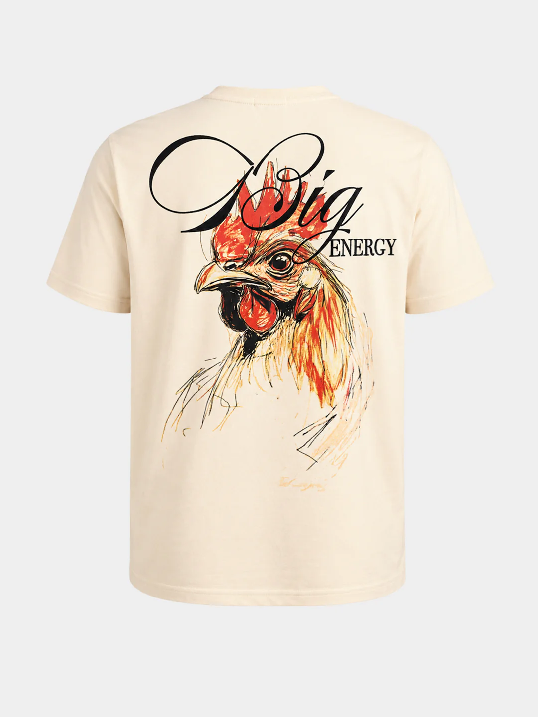 Men's Cream Relaxed Fit Graphic Printed Casual T-Shirt - Image 7