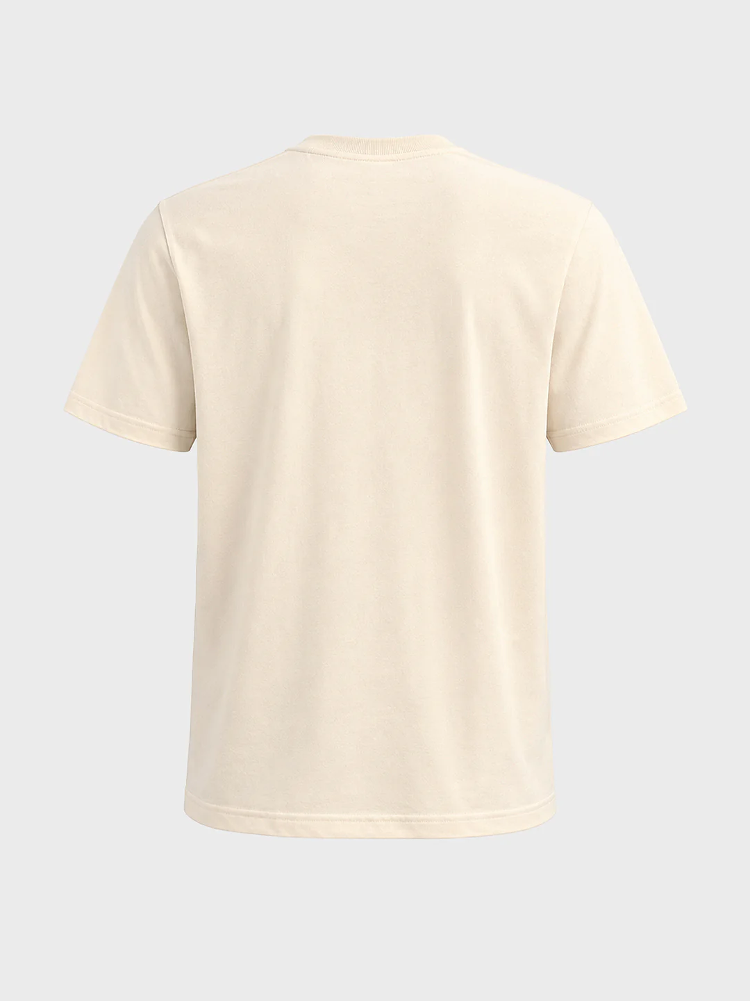 Men's Cream Relaxed Fit Graphic Printed Casual T-Shirt - Image 7
