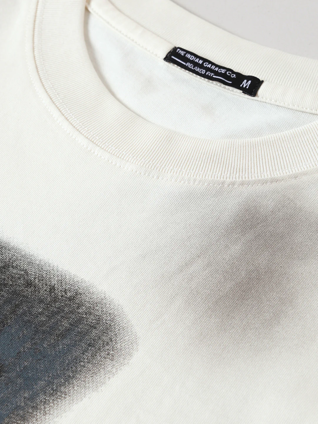 Men's Cream Relaxed Fit Graphic Printed 240 GSM Street Wear T-Shirt - Image 3