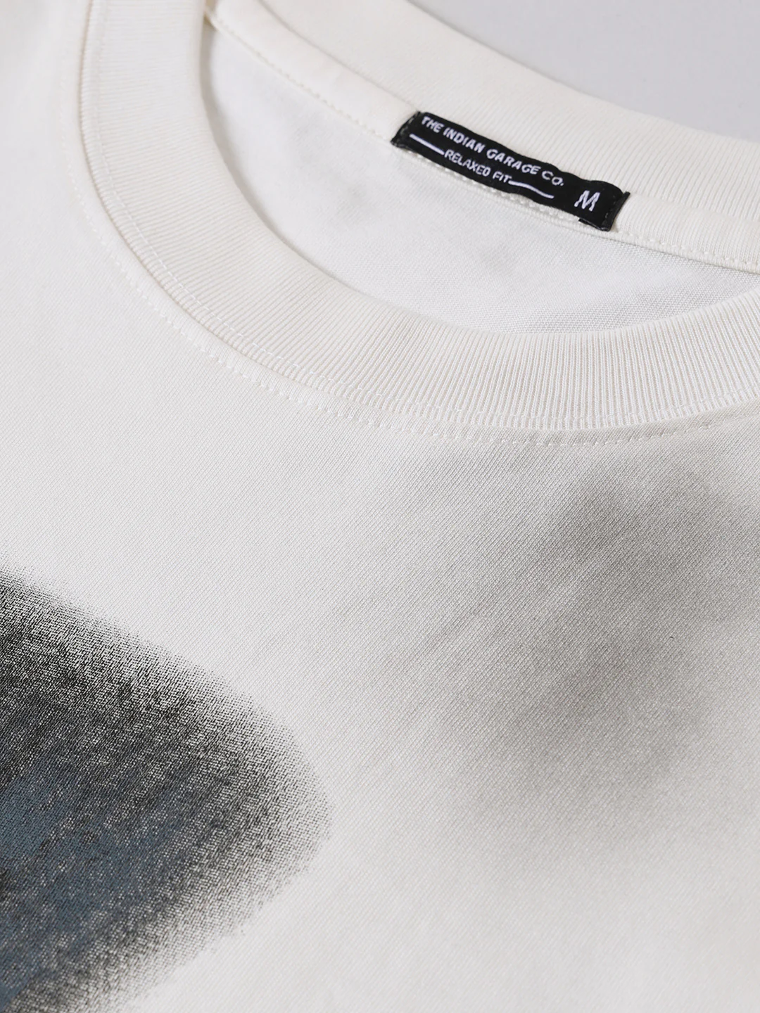 Men's Cream Relaxed Fit Graphic Printed 240 GSM Street Wear T-Shirt - Image 3