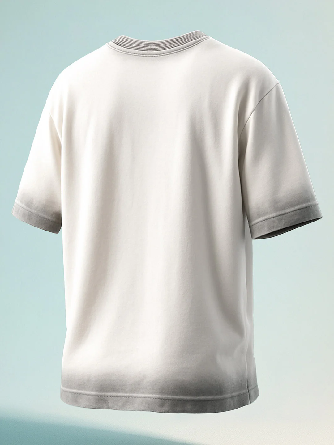 Men's Cream Relaxed Fit Graphic Printed 240 GSM Street Wear T-Shirt - Image 7