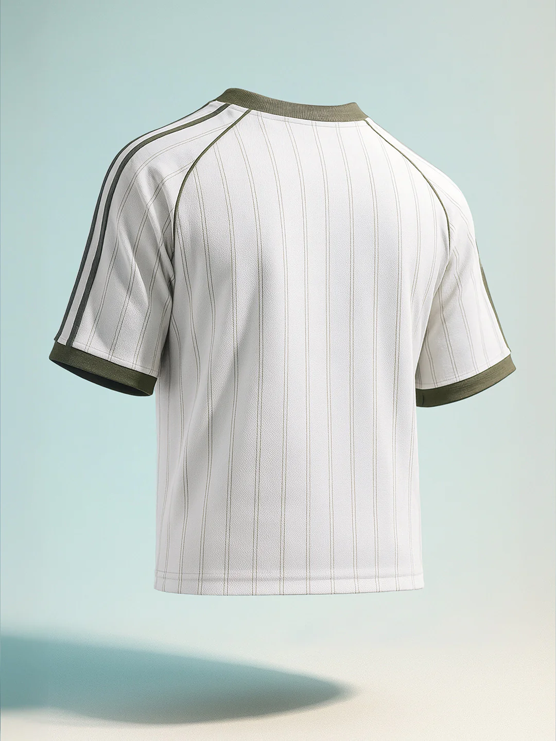 Men's Cream Relaxed Fit Printed 240 GSM Sport Wear T-Shirt - Image 9