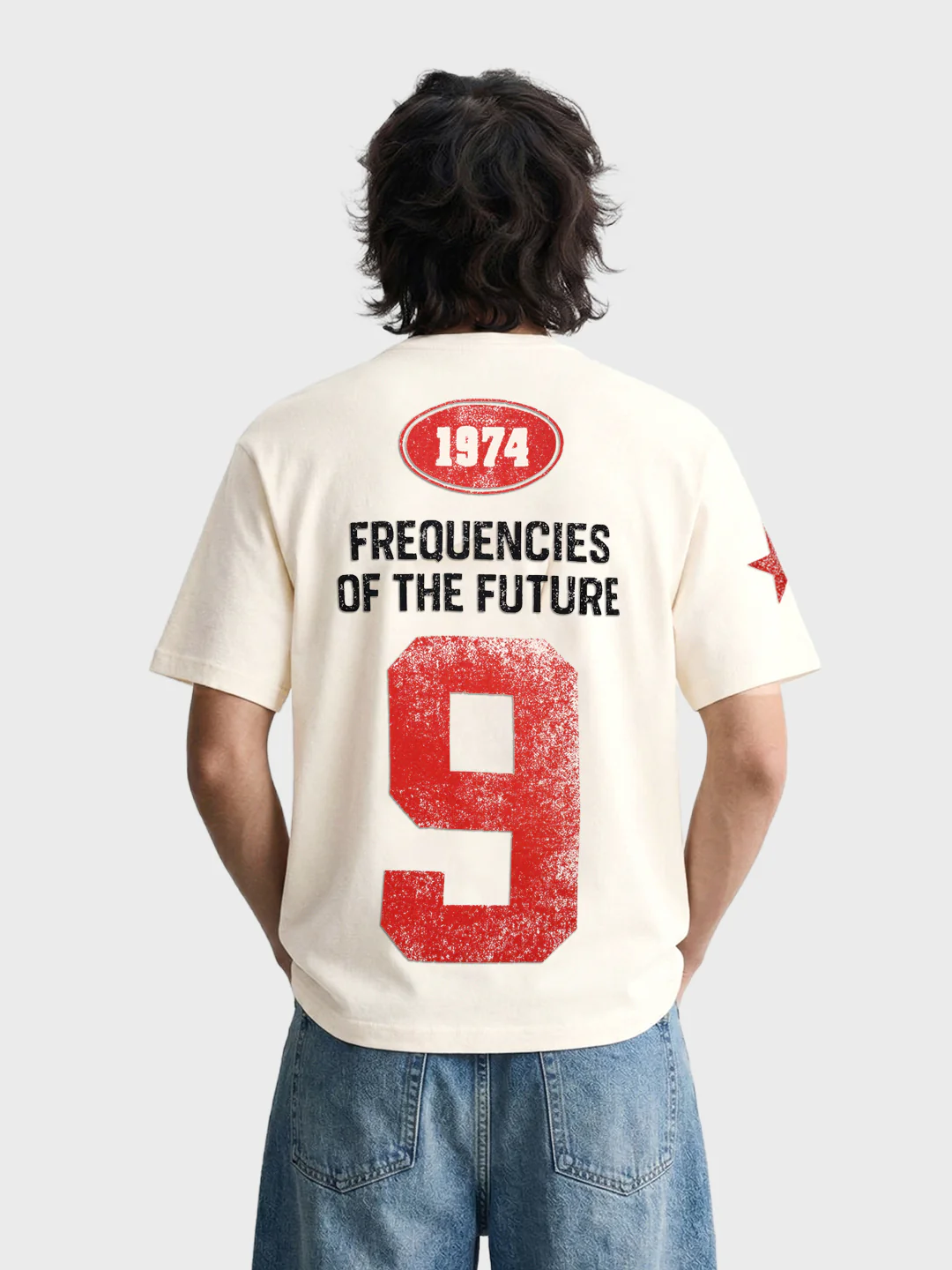 Men's Cream Relaxed Fit Solid Casual T-Shirt - Image 4