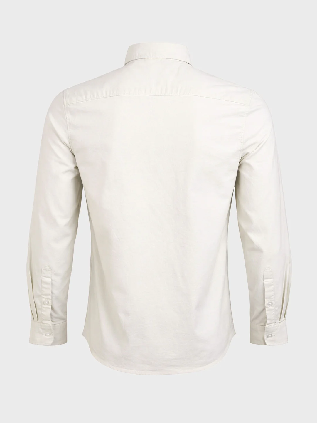 Men's Cream Slim Fit Solid Casual Shirt - Image 7