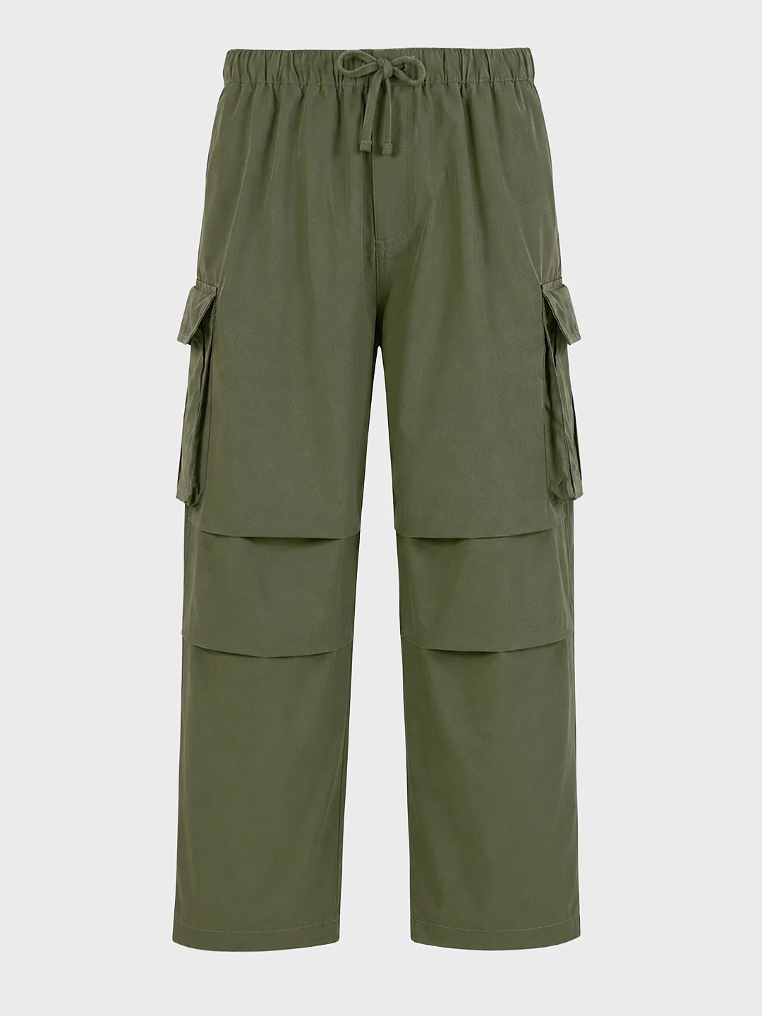 Men's Green Baggy Fit Textured Utility Joggers - Image 7