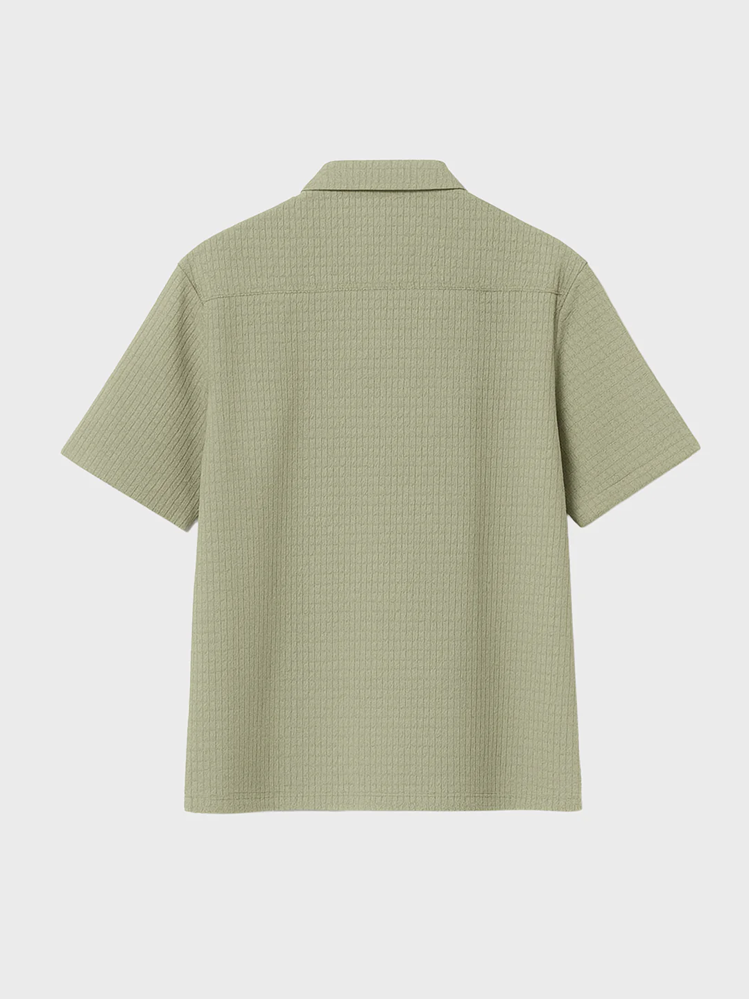 Men's Green Boxy Fit Textured Casual T-Shirt - Image 5