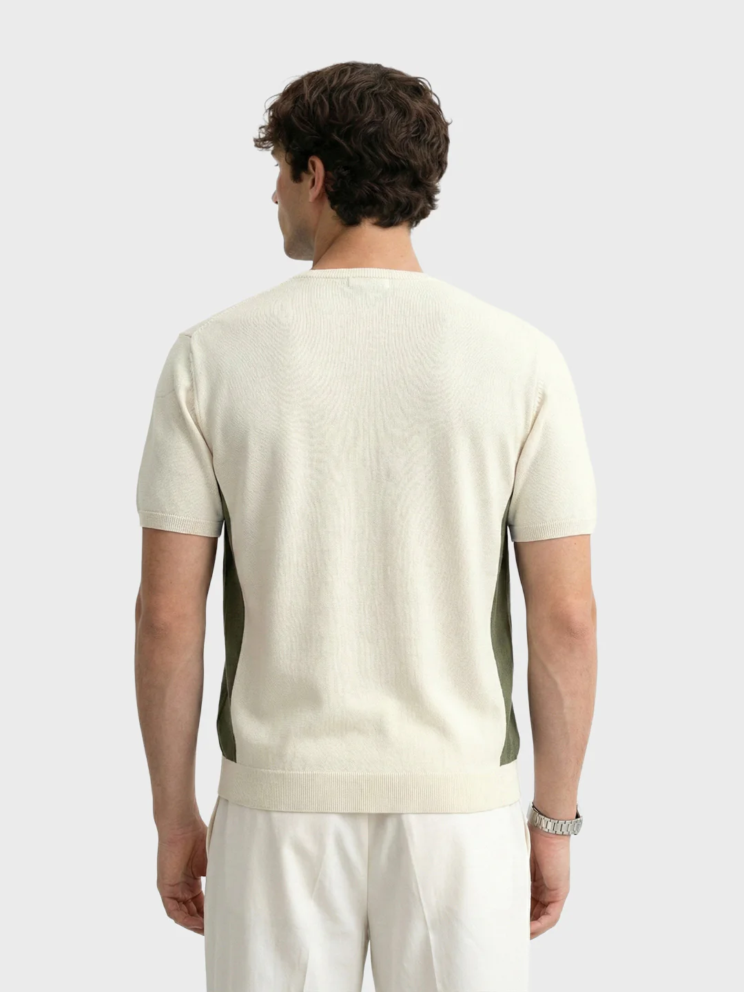 Men's Green Oversized Fit Graphic Printed Casual T-Shirt - Image 4