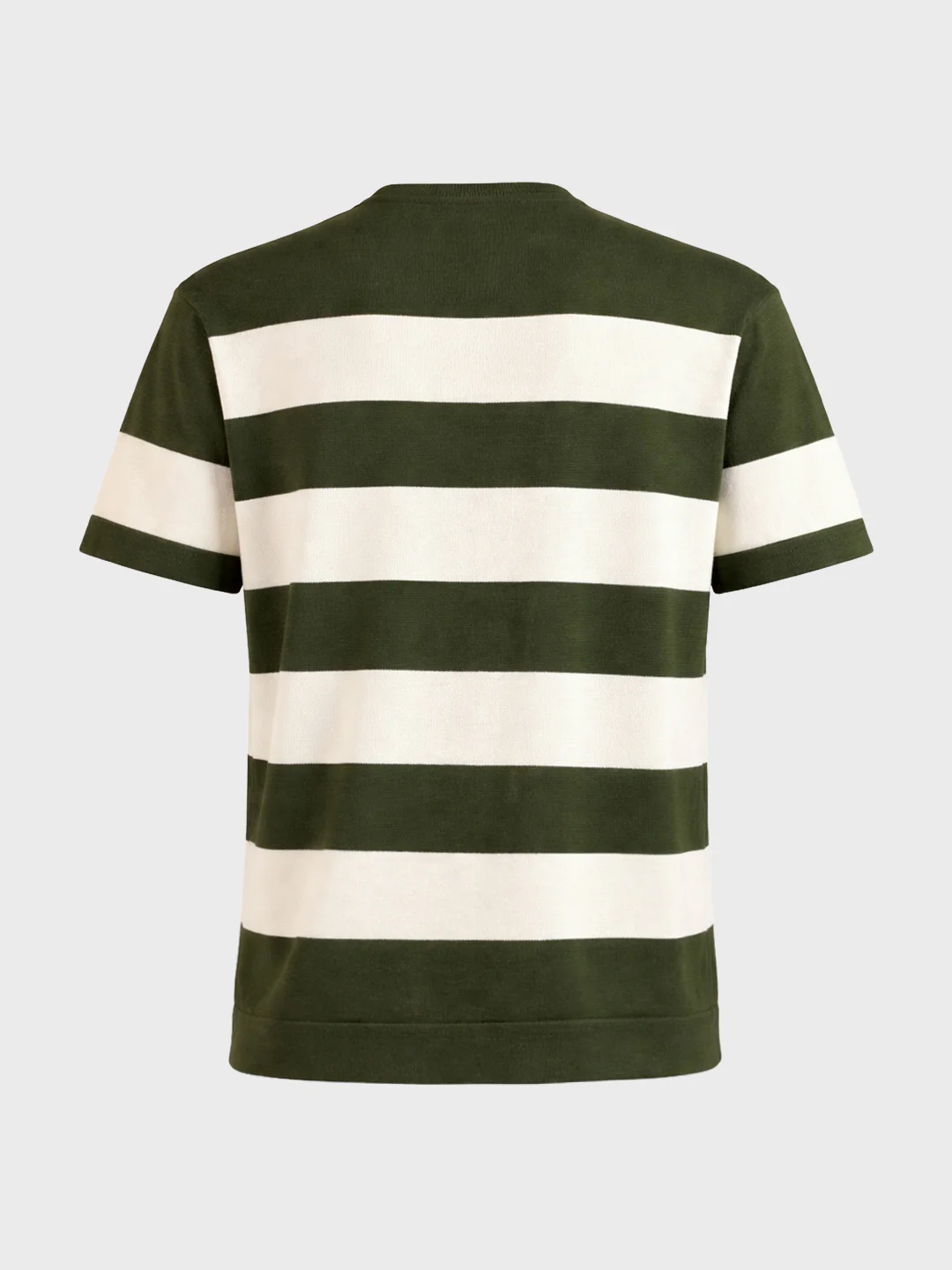 Men's Green Oversized Fit Striped Casual T-Shirt - Image 7