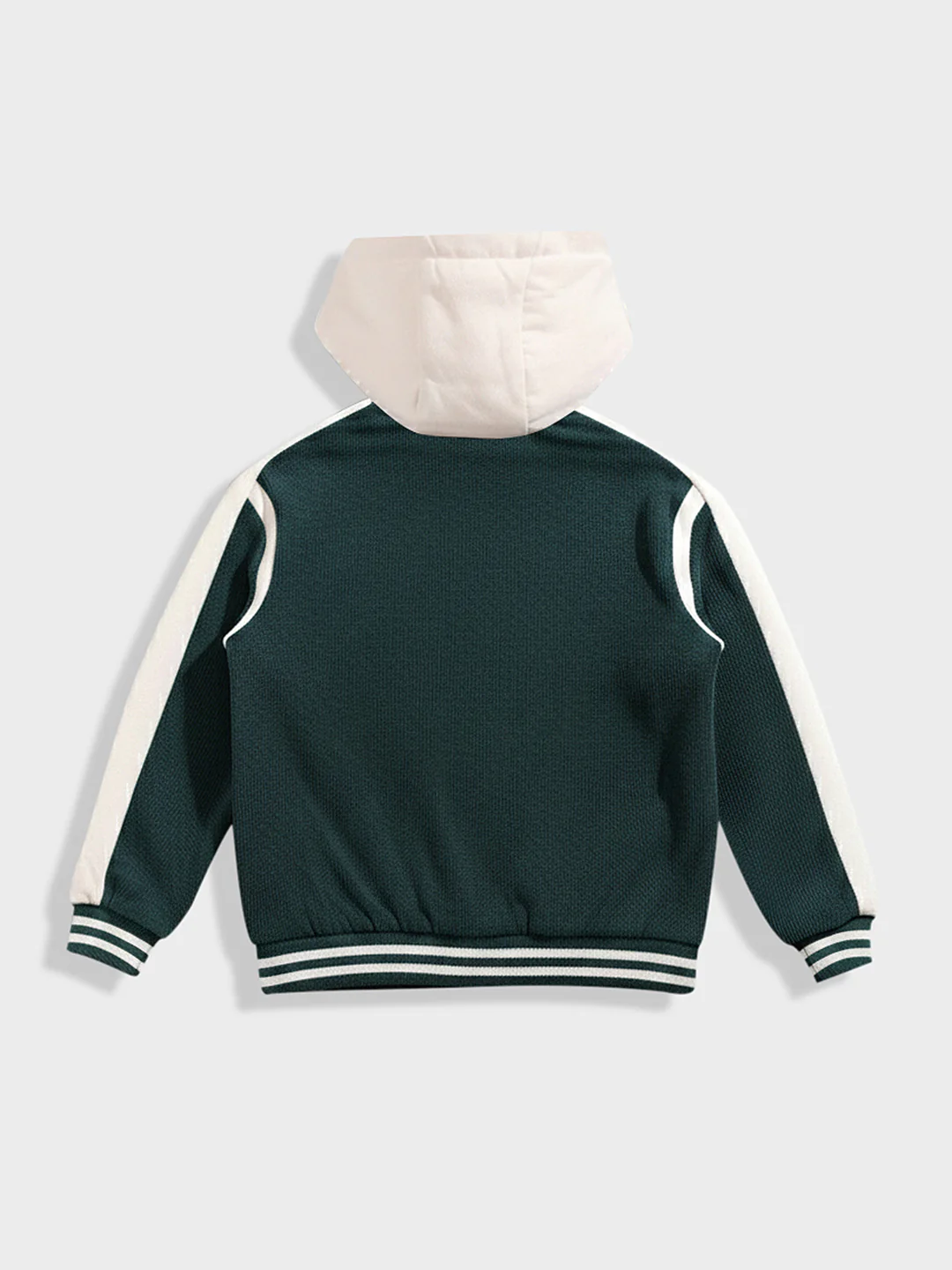 Men's Green Regular Fit Embroided Casual Bomber Jacket - Image 5