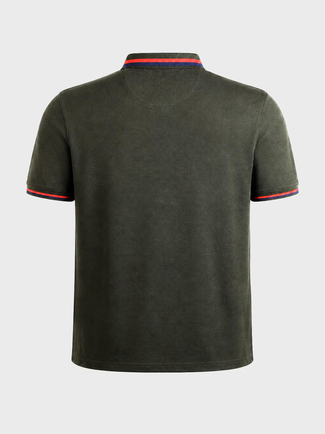 Men's Olive Regular Fit Solid Casual Polo T-Shirts - Image 7