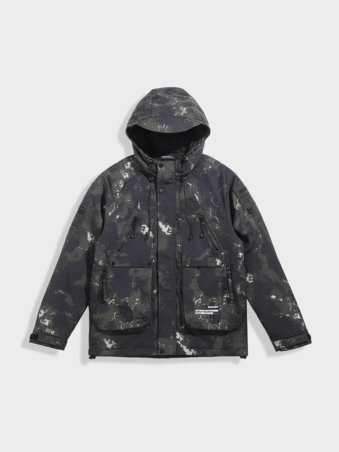 Men's Green Regular Fit Printed Casual Winter Jacket - Image 4