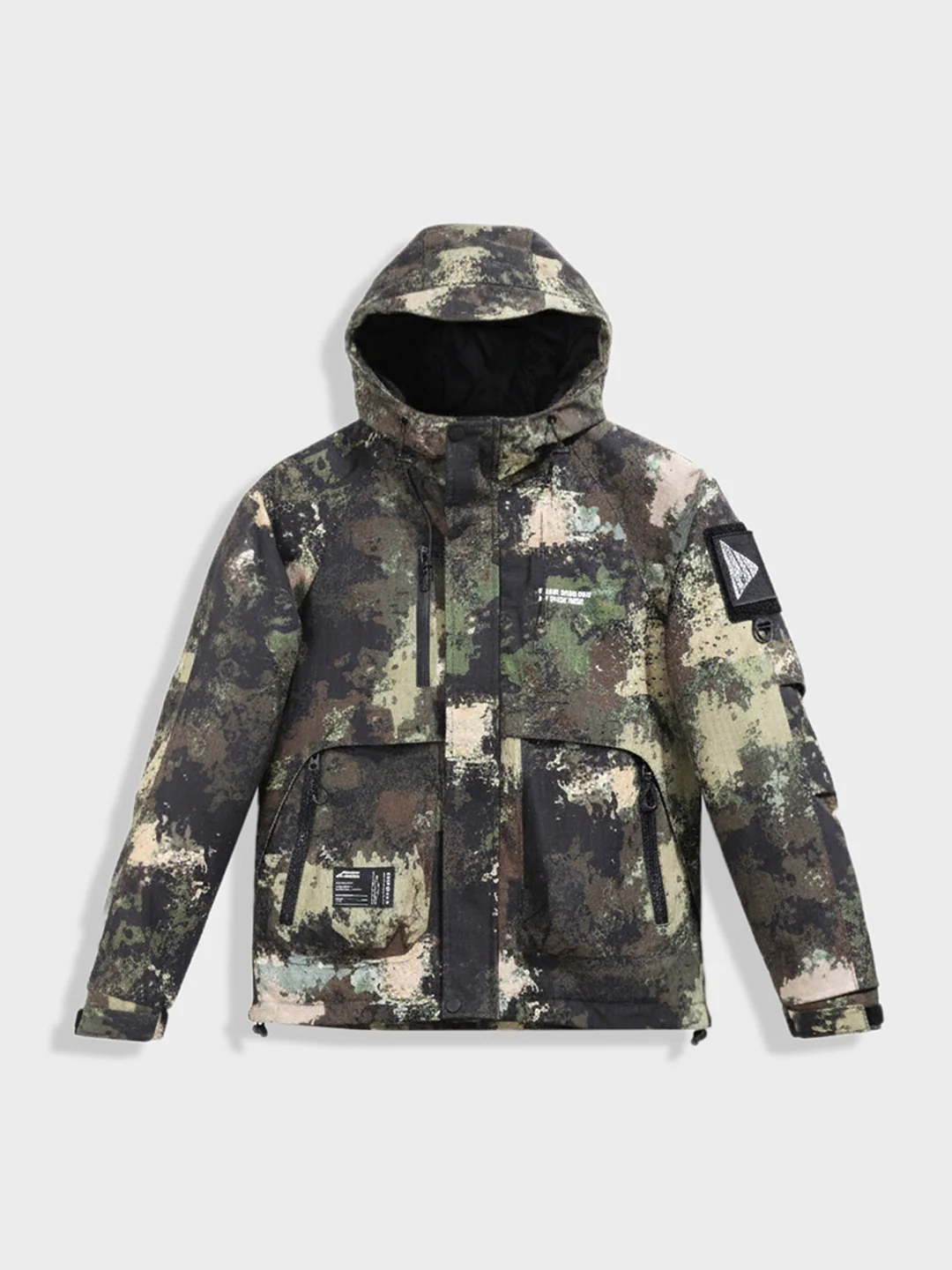 Men's Green Regular Fit Printed Casual Winter Jacket - Image 4