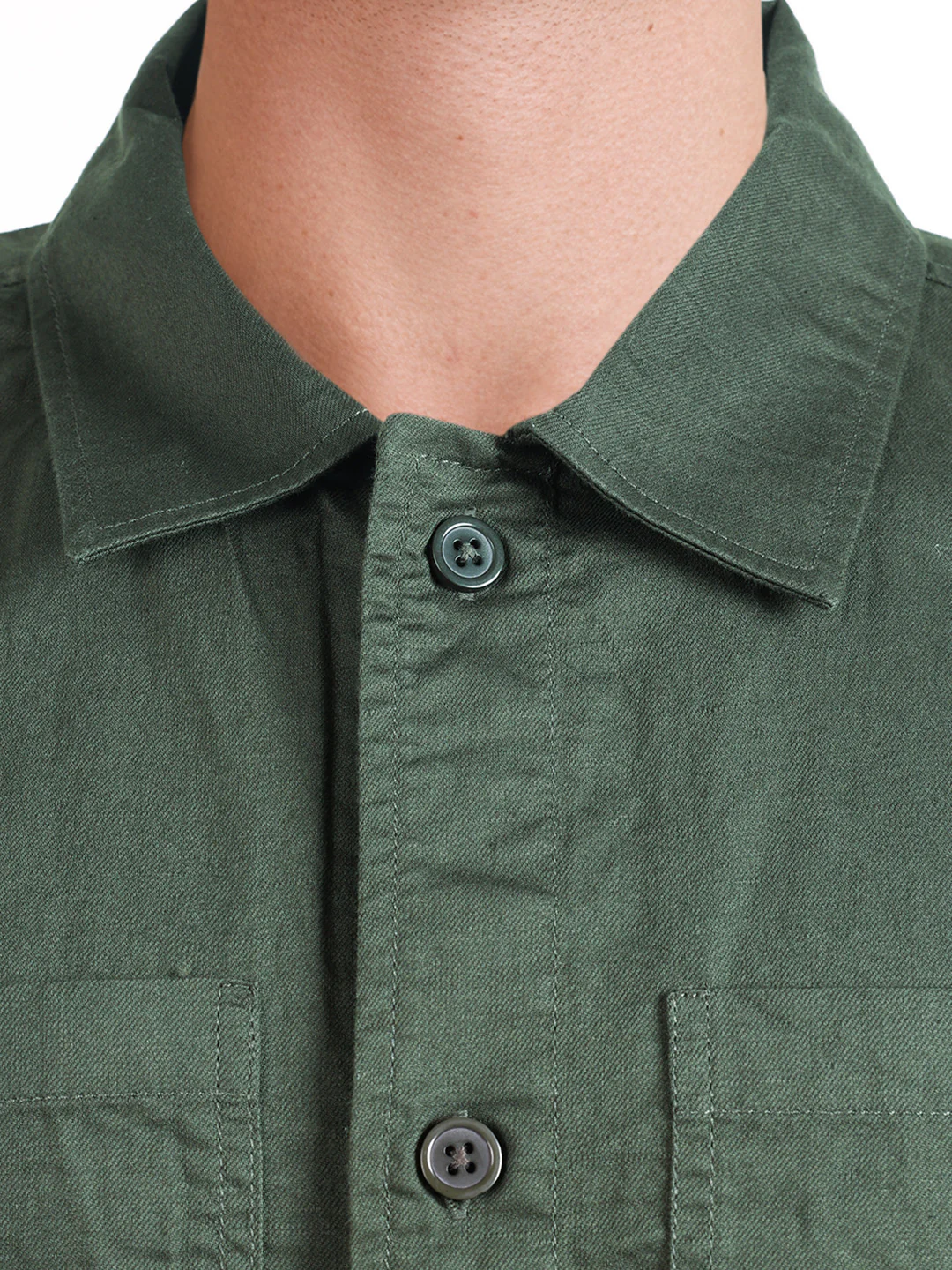 Men's Green Oversized Fit Solid Casual Shirt - Image 3