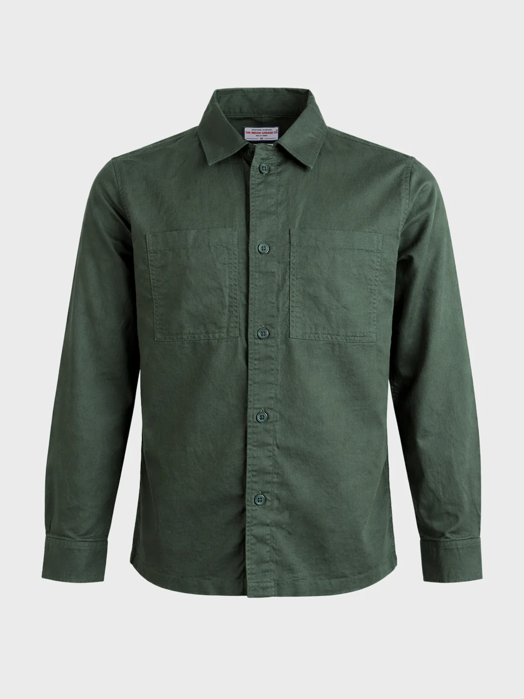 Men's Green Oversized Fit Solid Casual Shirt - Image 6