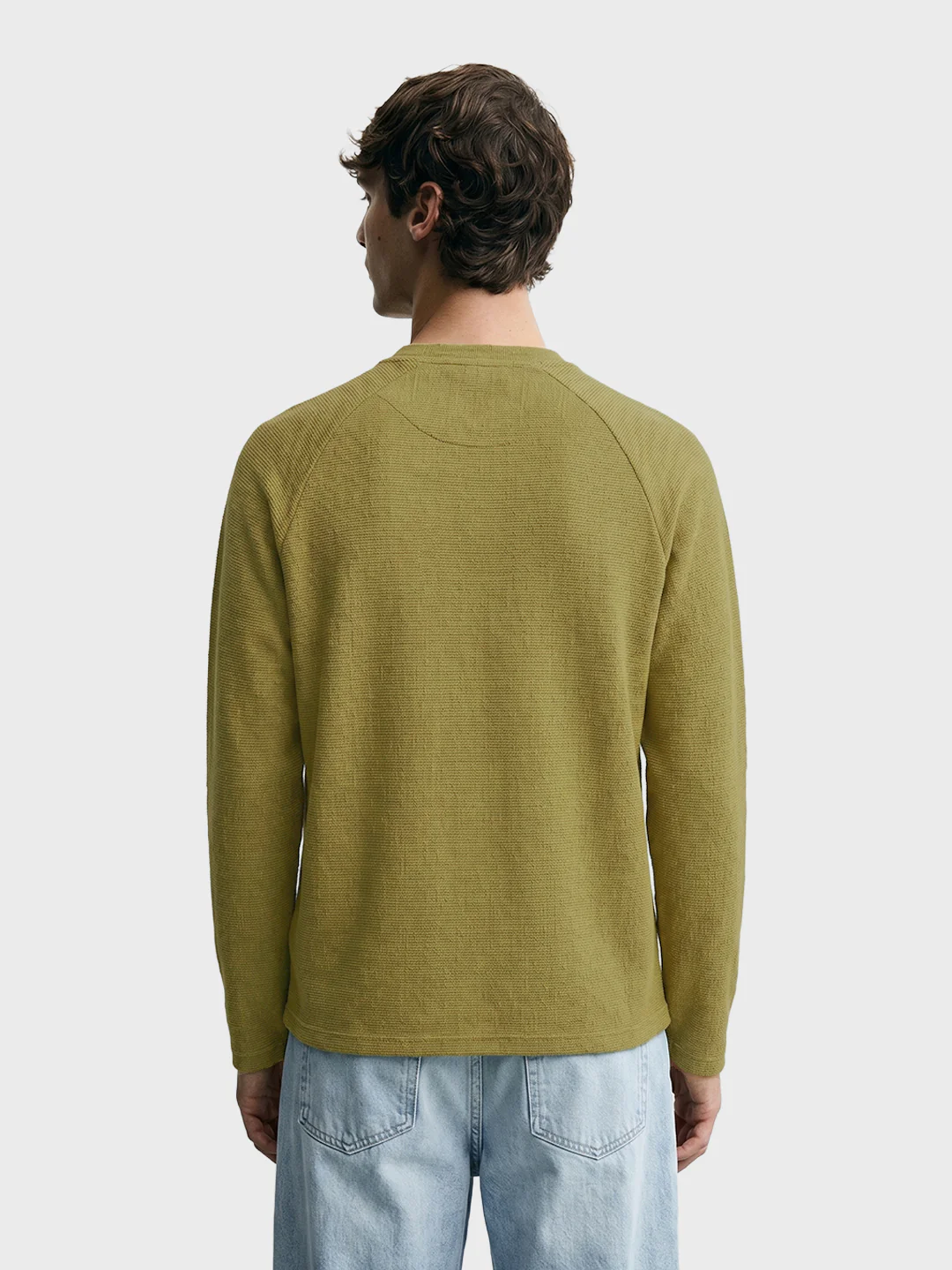 Men's Green Regular Fit Solid Casual T-Shirt - Image 5