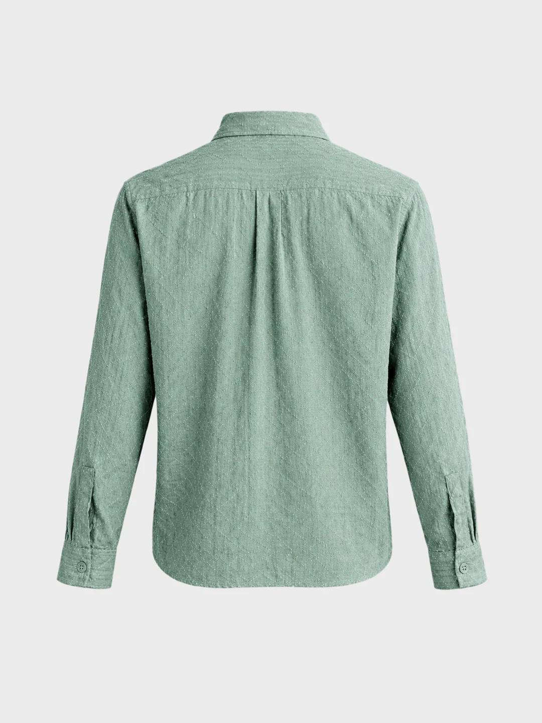 Men's Green Oversized Fit Textured Casual Shirts - Image 7