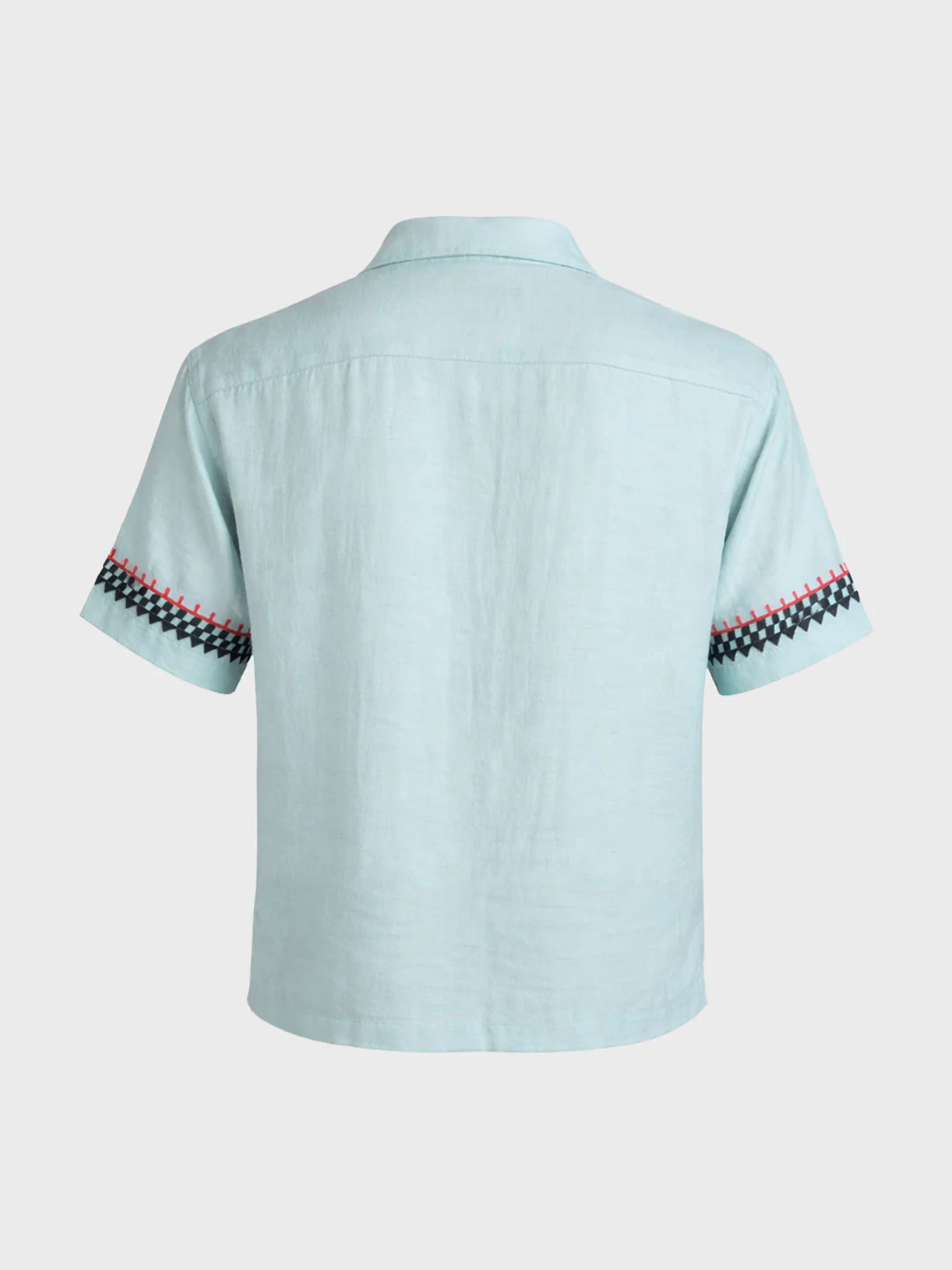 Men's Green Relaxed Fit Embroidered Casual Shirt - Image 7