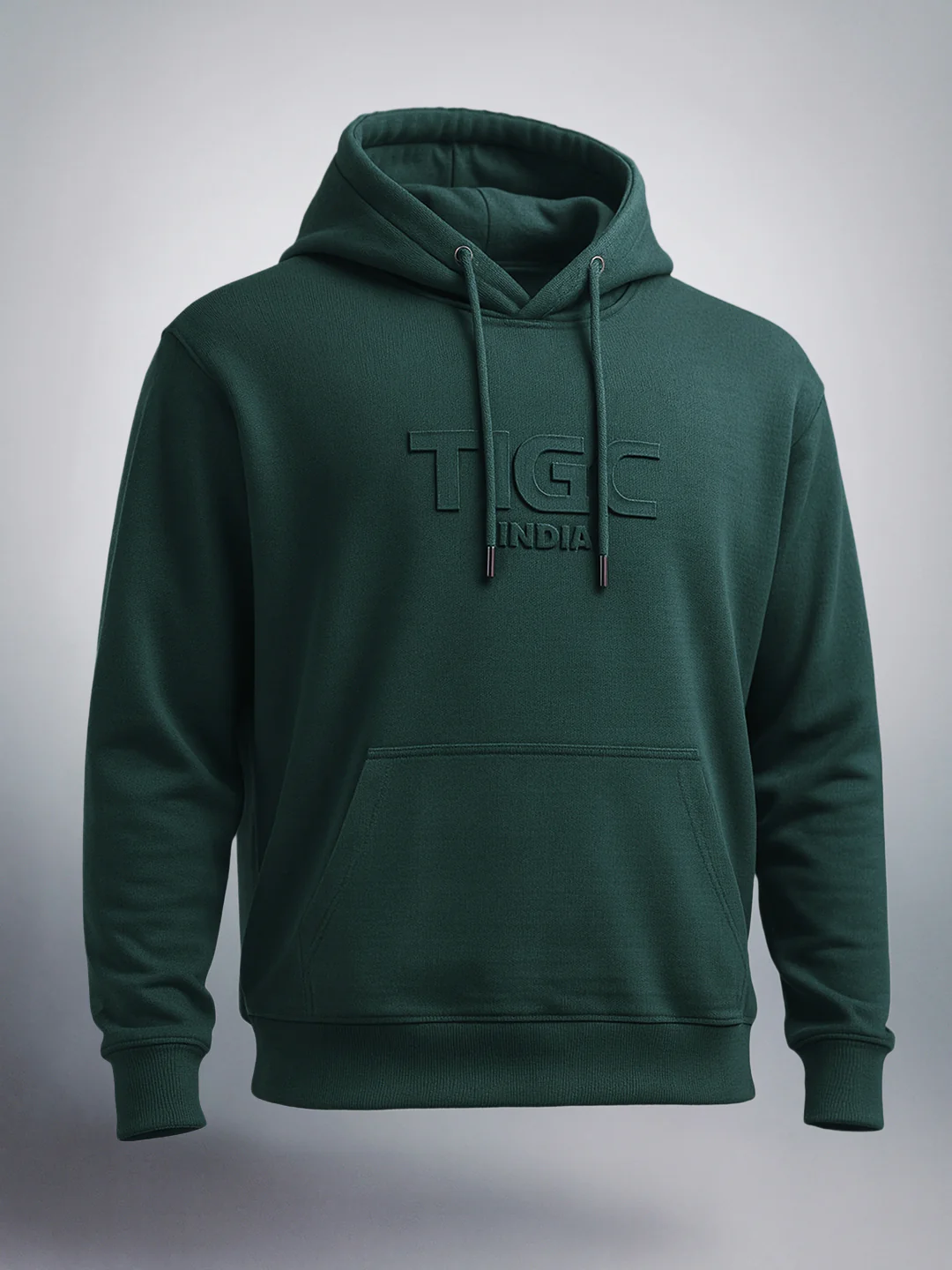 Men's Green Relaxed Fit Embroided Casual Sweatshirt - Image 4