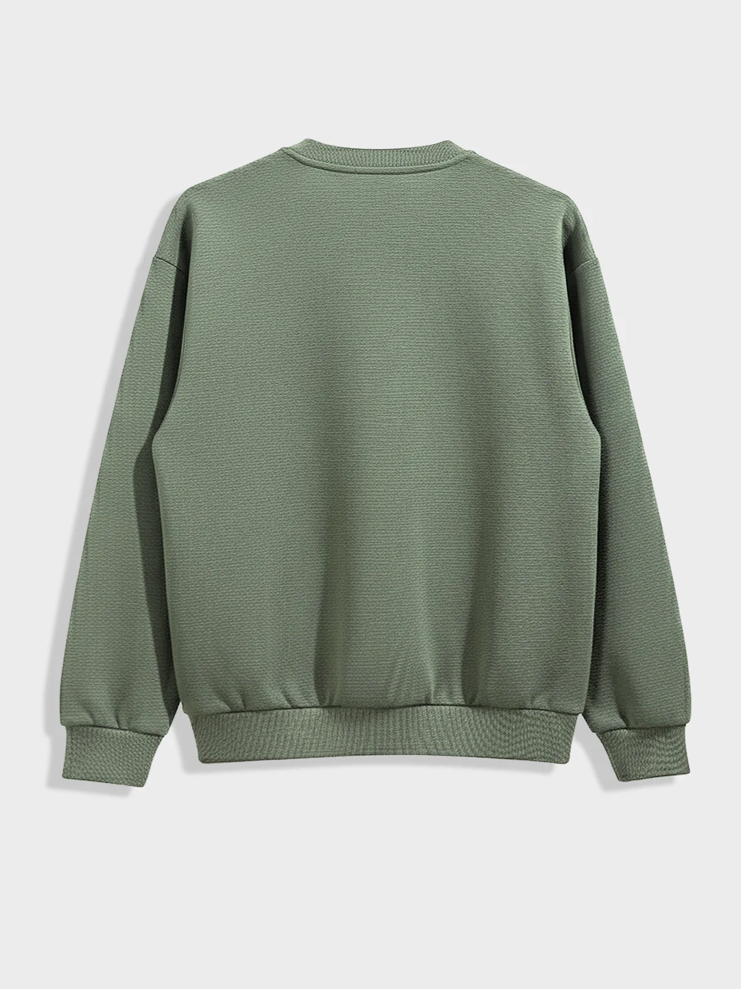 Men's Green Relaxed Fit Embroided Casual Sweatshirt - Image 5