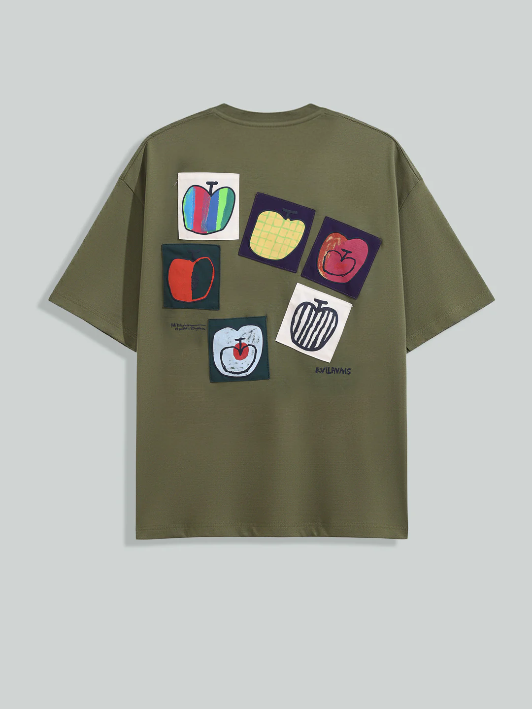 Men's Green Relaxed Fit Embroided 240 GSM Casual T-Shirt - Image 5