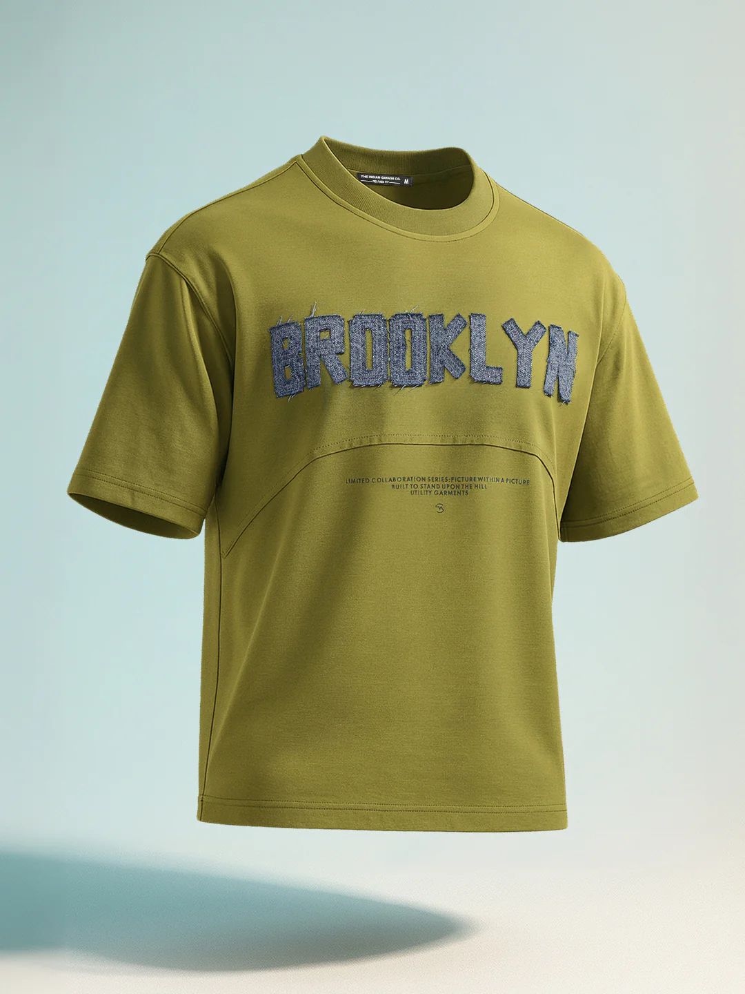 Men's Green Relaxed Fit Embroided 240 GSM Casual T-Shirt - Image 8