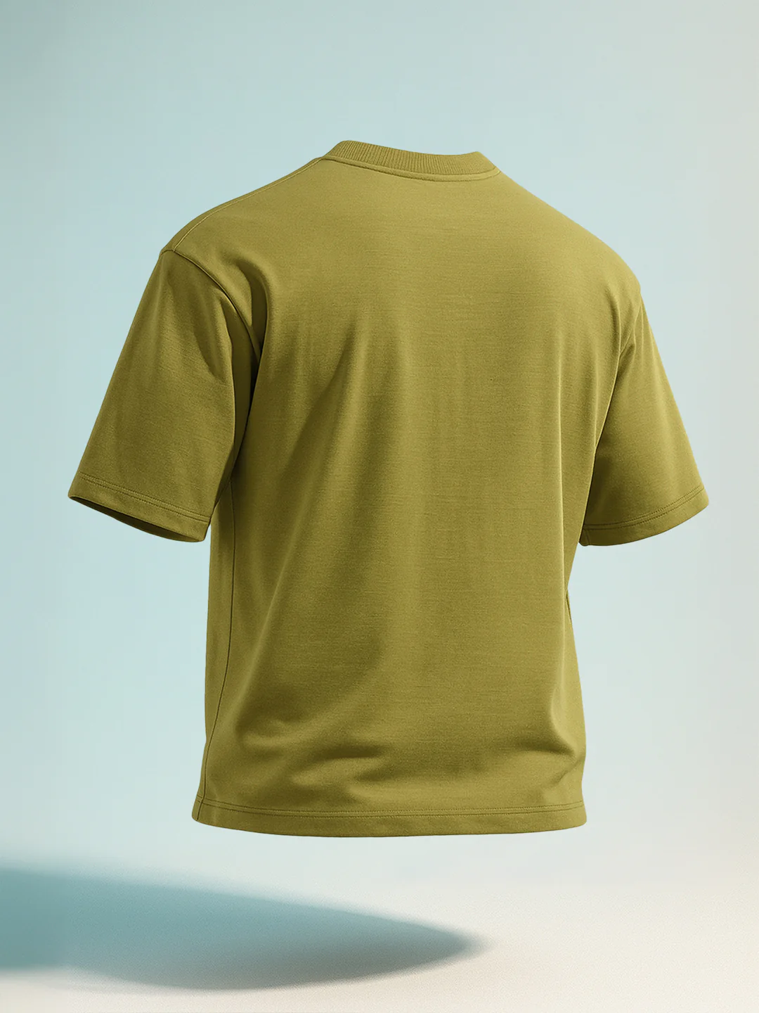 Men's Green Relaxed Fit Embroided 240 GSM Casual T-Shirt - Image 9
