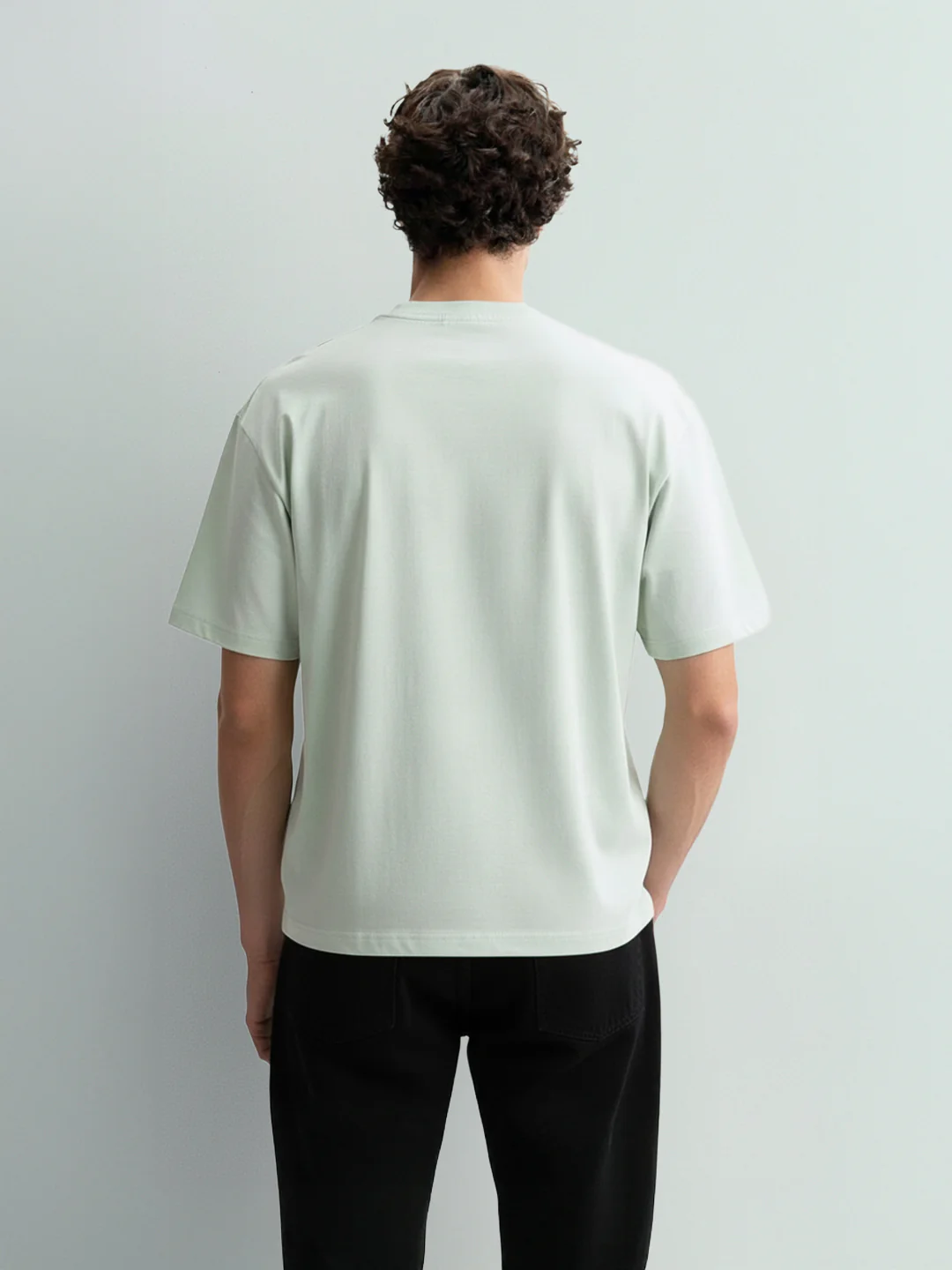 Men's Green Relaxed Fit Embroided 240 GSM Resort Wear T-Shirt - Image 2