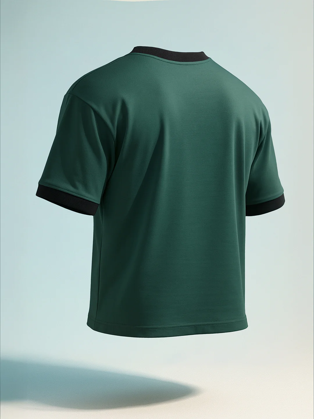 Men's Green Relaxed Fit Graphic Printed 240 GSM Sport Wear T-Shirt - Image 4
