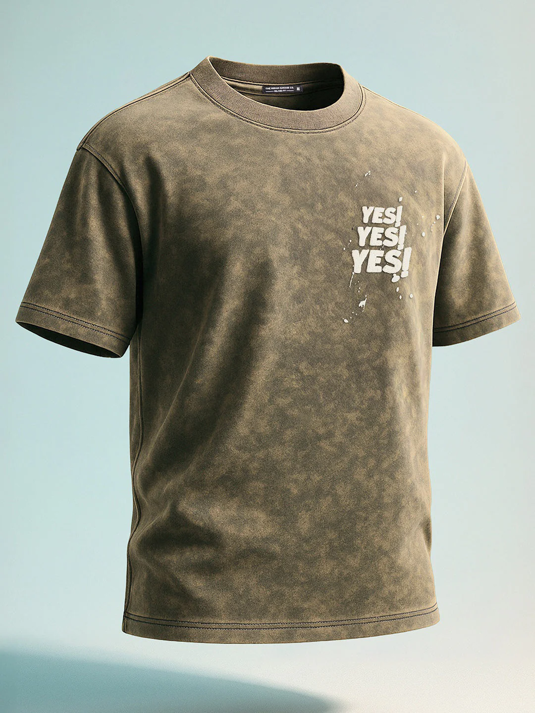 Men's Green Relaxed Fit Graphic Printed 240 GSM Street Wear T-Shirt - Image 6