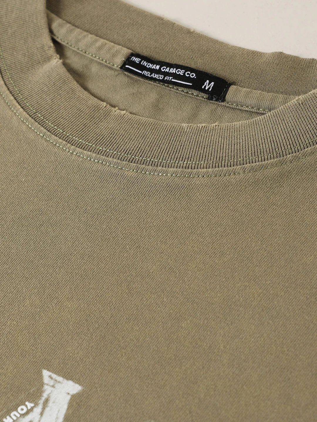 Men's Green Relaxed Fit Graphic Printed 240 GSM Street Wear T-Shirt - Image 3