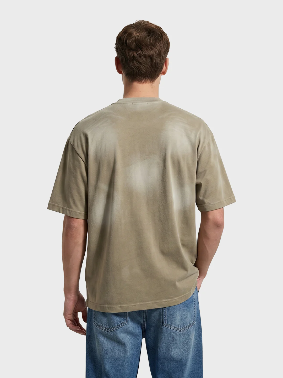 Men's Green Relaxed Fit Graphic Printed 240 GSM Street Wear T-Shirt - Image 5