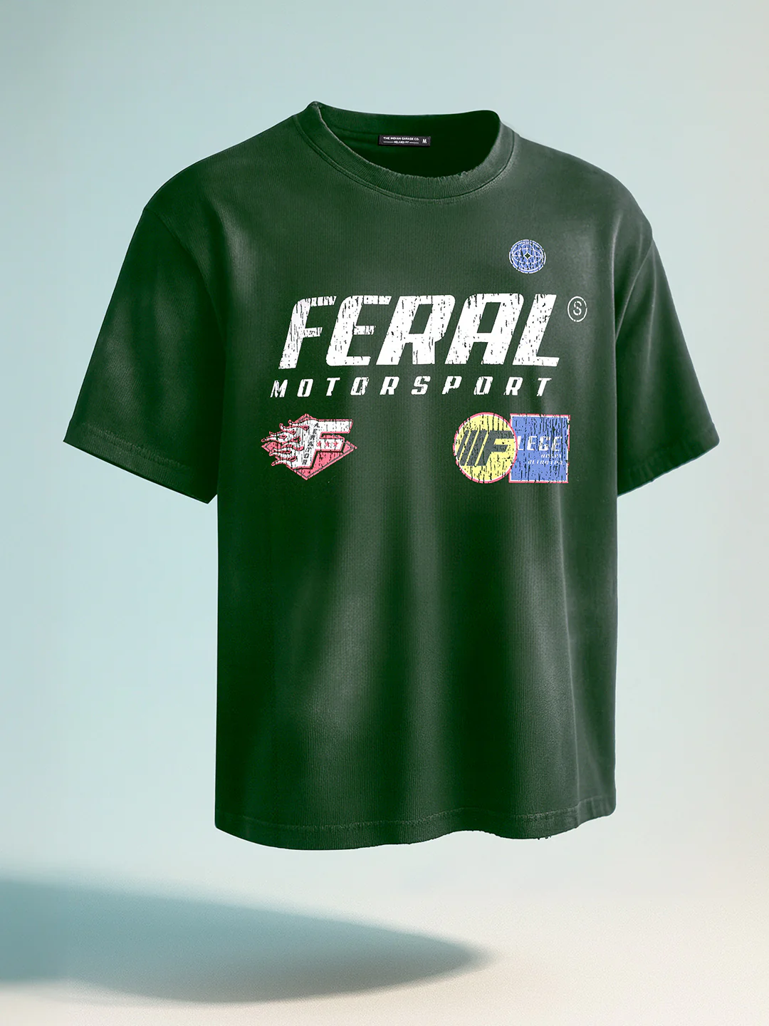 Men's Green Relaxed Fit Graphic Printed 240 GSM Street Wear T-Shirt - Image 6