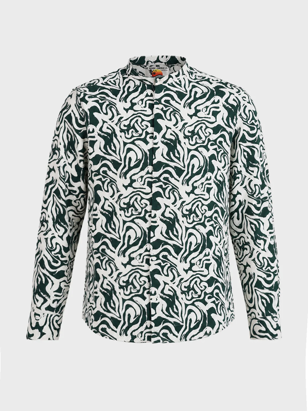 Men's Green Relaxed Fit Printed Casual Shirt - Image 6
