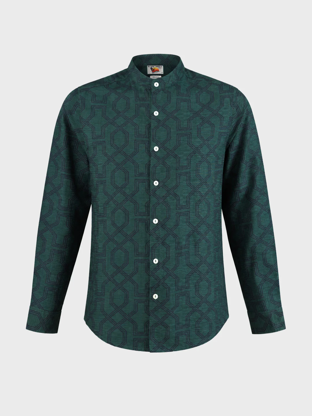 Men's Green Relaxed Fit Printed Casual Shirt - Image 6