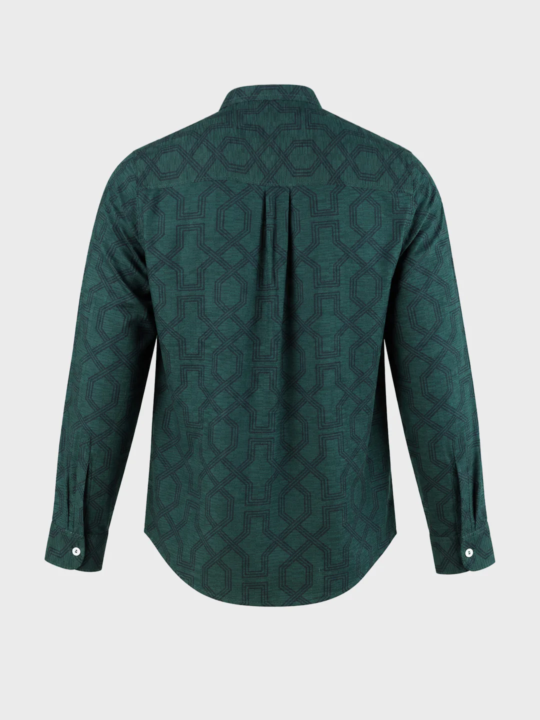 Men's Green Relaxed Fit Printed Casual Shirt - Image 7