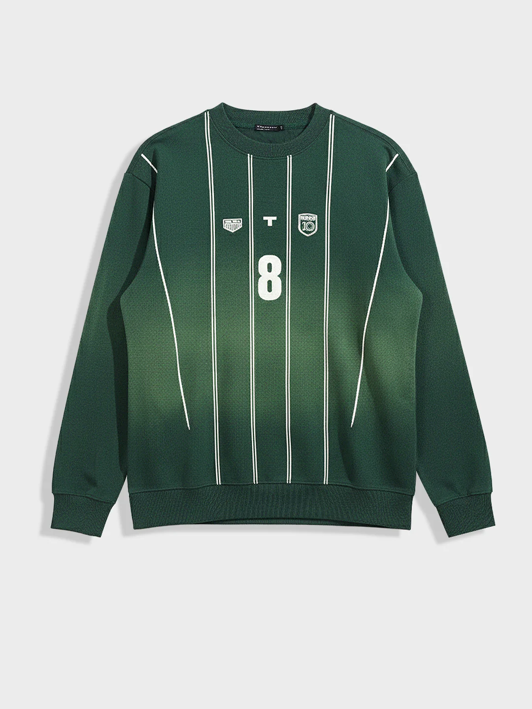 Men's Green Relaxed Fit Printed Casual Sweatshirt - Image 4