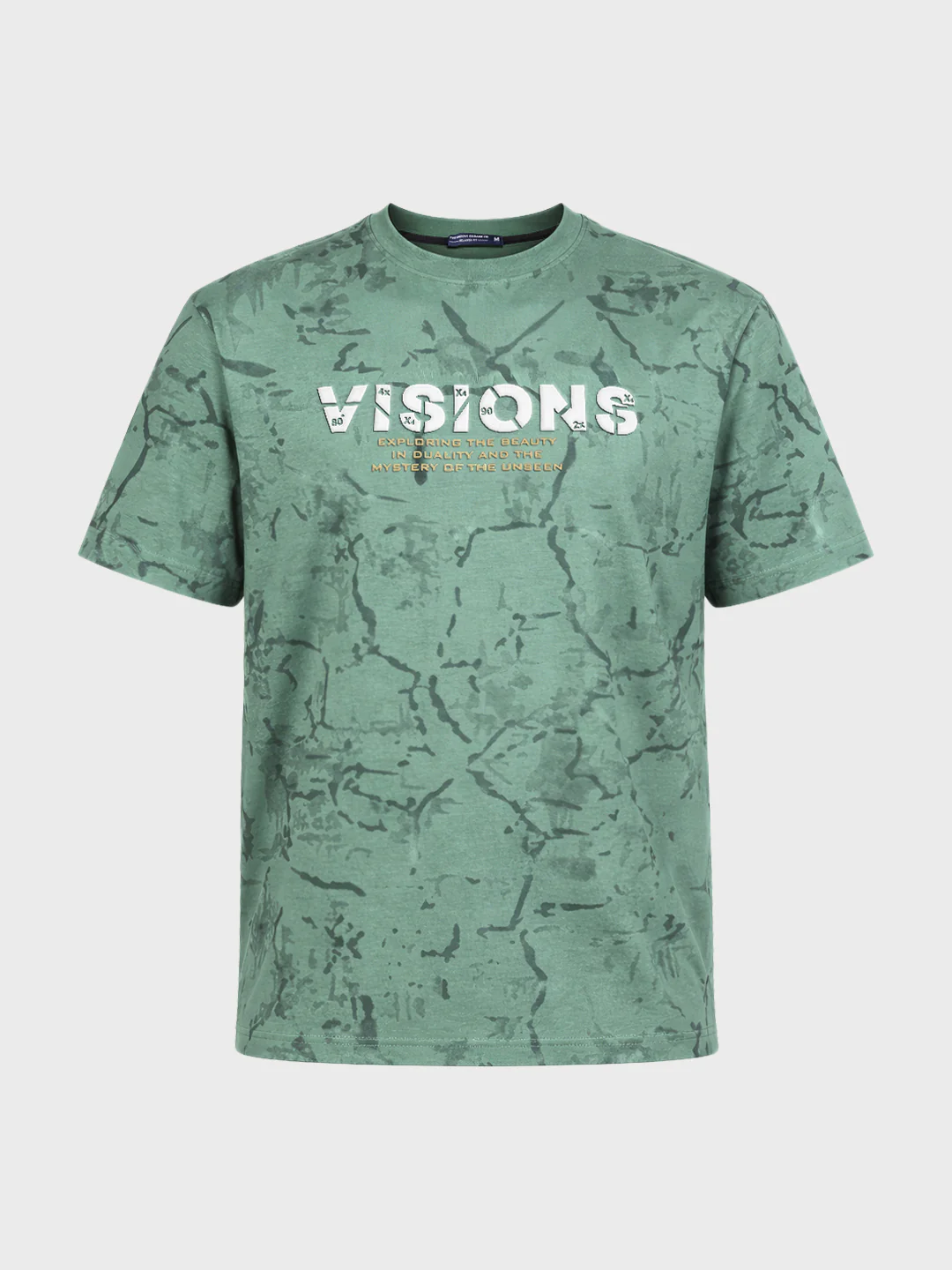 Men's Green Relaxed Fit Printed Casual T-Shirts - Image 5