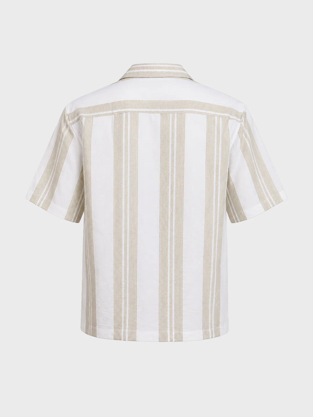 Men's Green Relaxed Fit Striped Resort Wear Shirt - Image 7