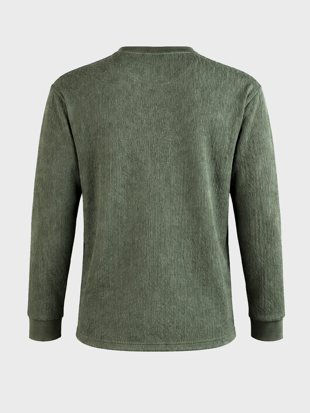 Men's Green Relaxed Fit Solid Casual T-Shirts - Image 7
