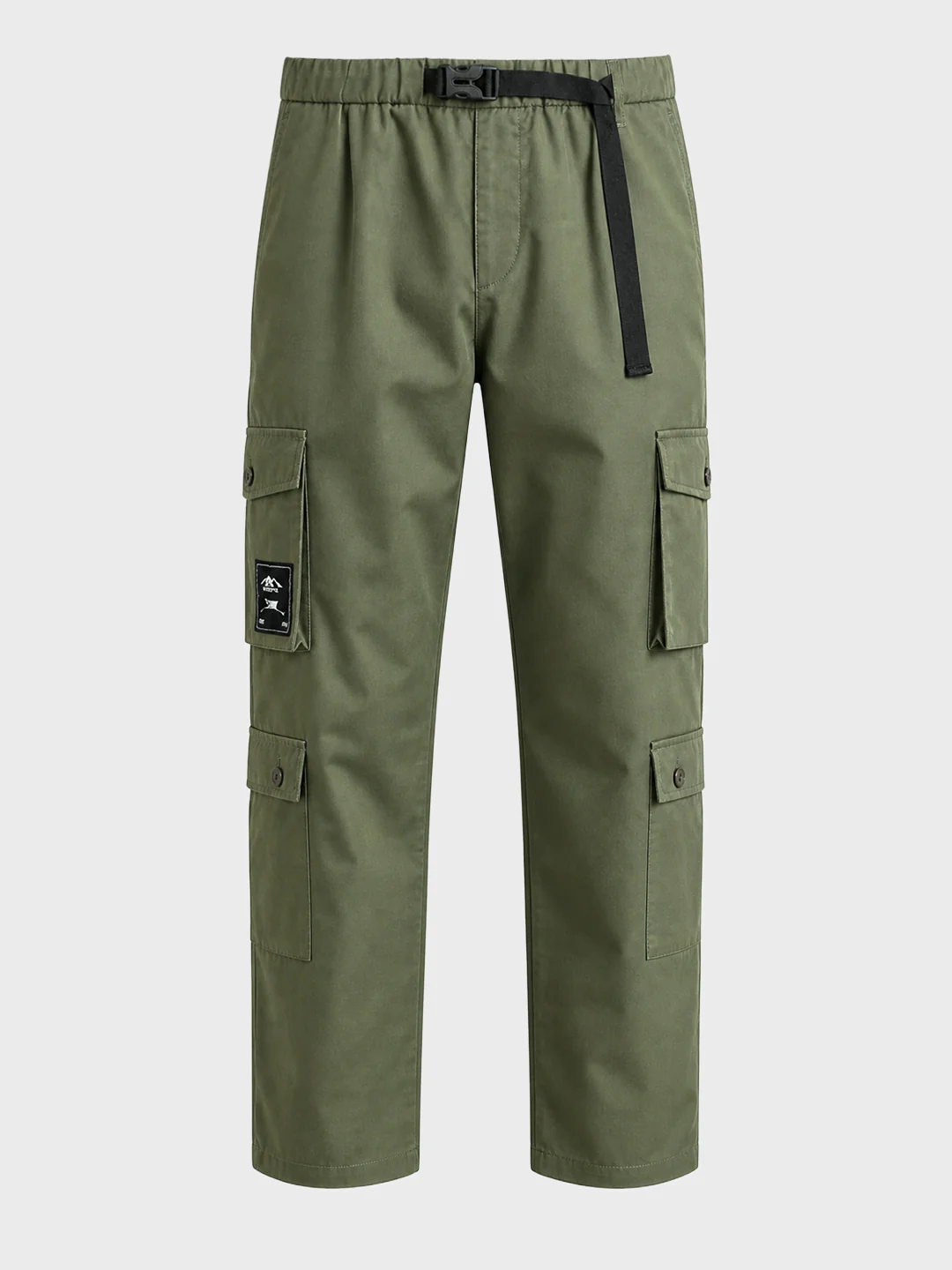 Men's Green Relaxed Fit Textured Utility Cargo - Image 7