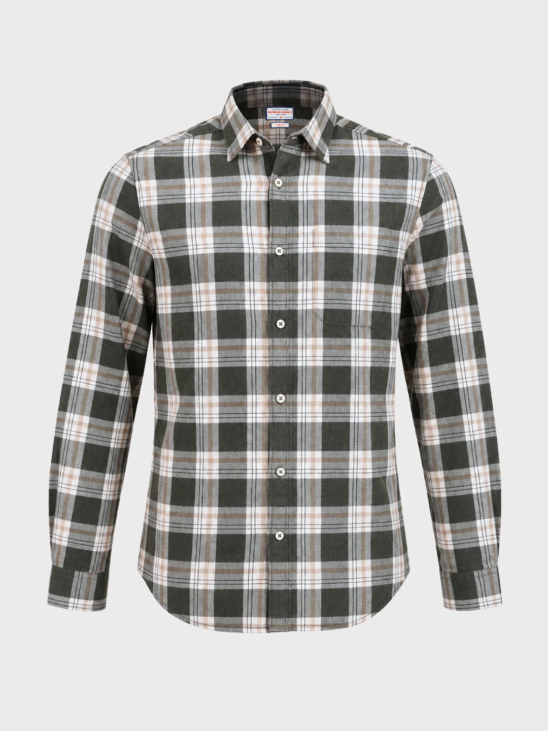 Men's Green Slim Fit Checkered Casual Shirt - Image 6