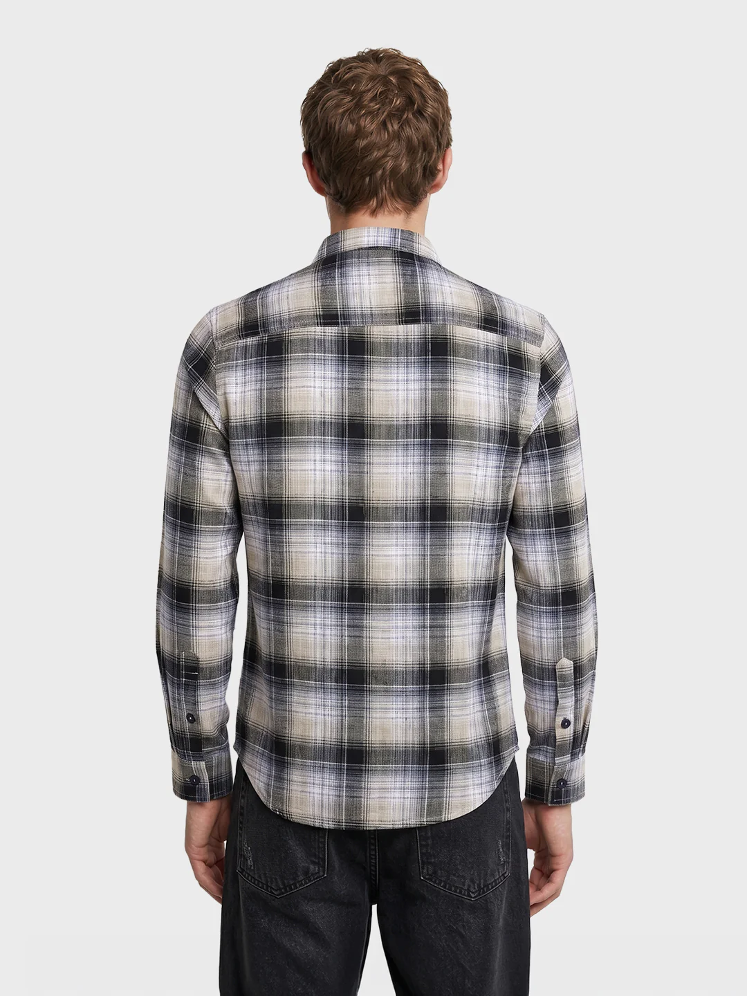 Men's Green Slim Fit Checkered Casual Shirt - Image 5