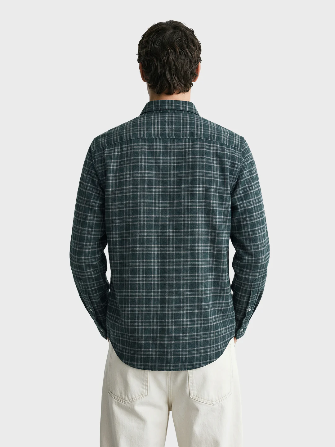 Men's Green Slim Fit Checkered Casual Shirt - Image 5